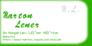 marton lener business card